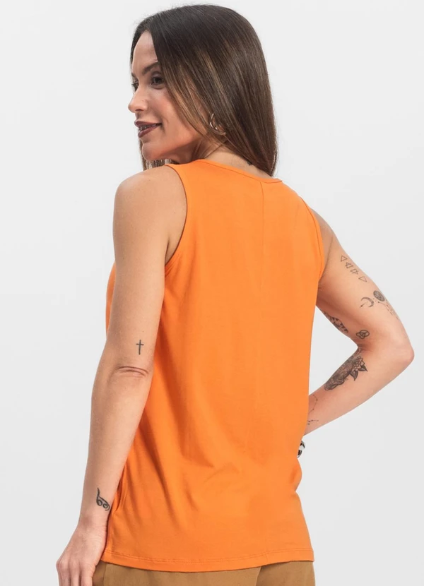 Infinita Cor - Blusa Feminina Lisa Laranja 2
