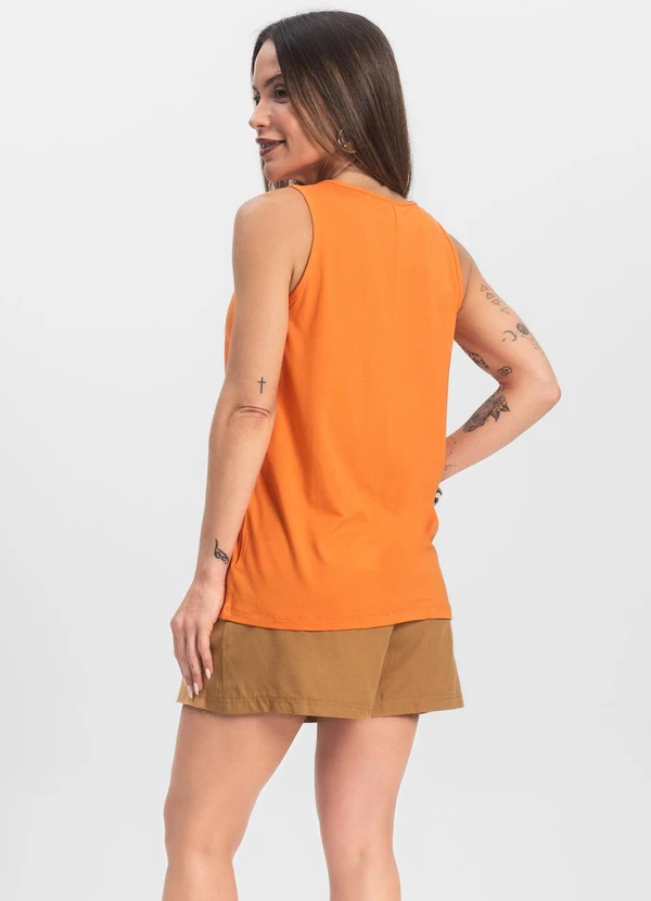 Infinita Cor - Blusa Feminina Lisa Laranja 4