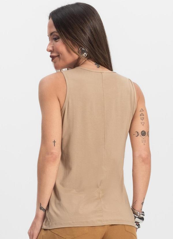 Infinita Cor - Blusa Feminina Lisa Bege 2