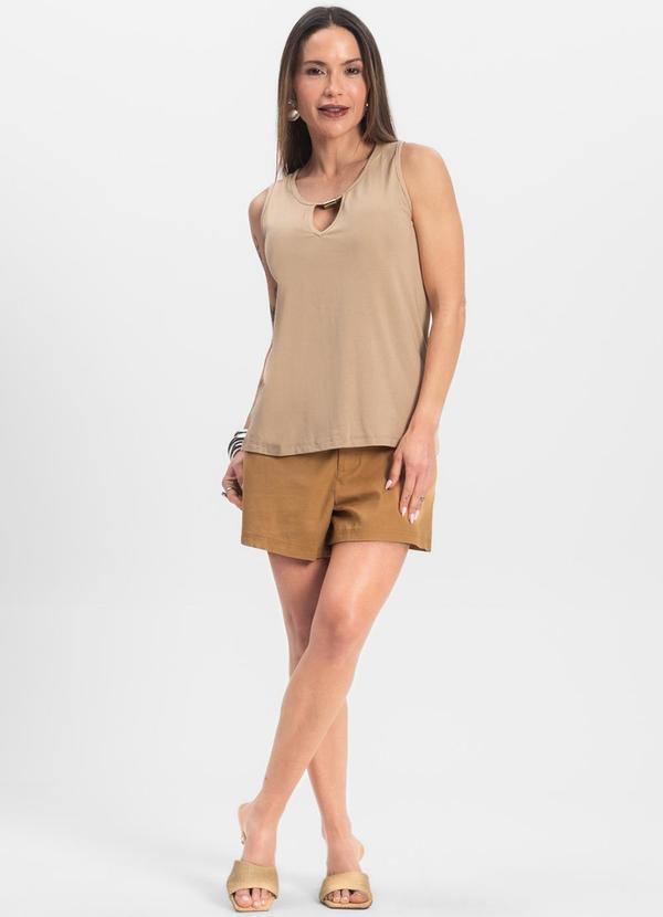 Infinita Cor - Blusa Feminina Lisa Bege 3