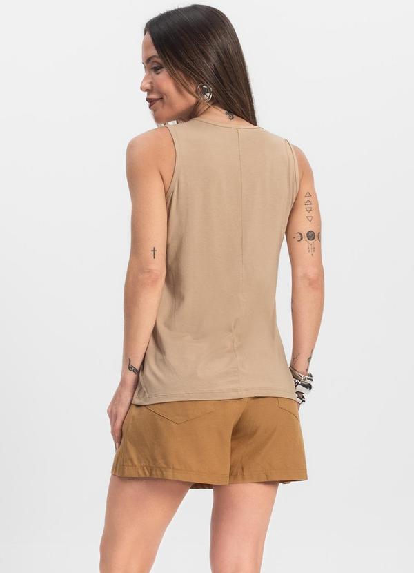 Infinita Cor - Blusa Feminina Lisa Bege 4