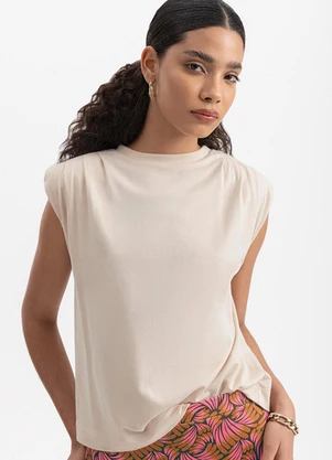 Essendi - Blusa Feminina Muscle em Moletinho Natural - ESSENDI