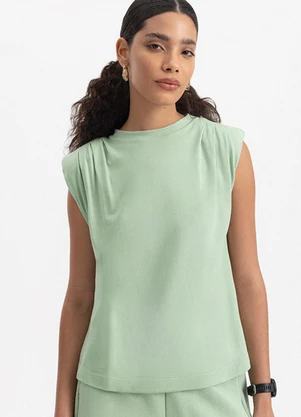 Essendi - Blusa Feminina Muscle em Moletinho Verde - ESSENDI