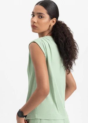 Essendi - Blusa Feminina Muscle em Moletinho Verde - ESSENDI
