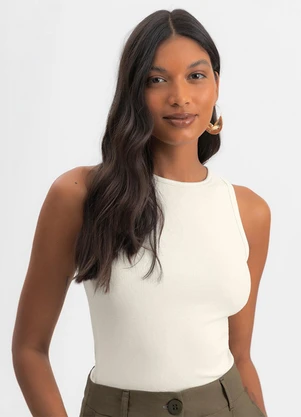 Essendi - Blusa Feminina Regata em Viscose Natural - ESSENDI