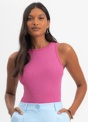Essendi - Blusa Feminina Regata em Viscose Rosa - ESSENDI