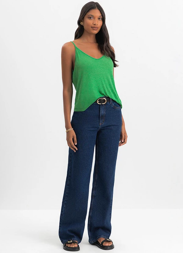 Essendi - Blusa Feminina Regata em Viscose Verde 3