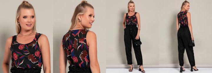 Blusa Floral Invernal em Malha