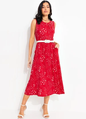 bonprix - Blusa Floral Vermelho em Malha de Viscose - BONPRIX