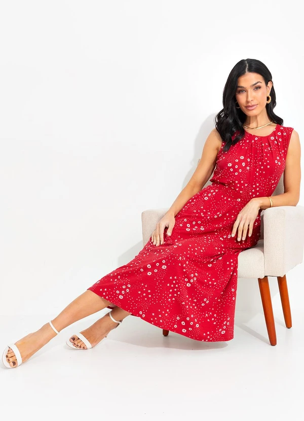 bonprix - Blusa Floral Vermelho em Malha de Viscose 3