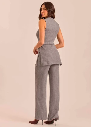 Doce Trama - Blusa Jardim Decor em Tricota Cinza - DOCE TRAMA