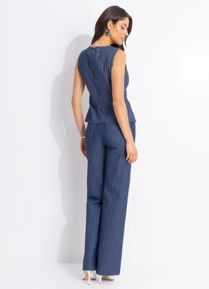 Colcci Jeans - Blusa Jeans Listrada Cj Azul - COLCCI JEANS