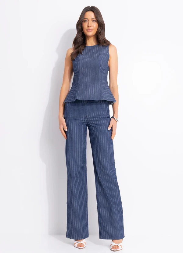 Colcci Jeans - Blusa Jeans Listrada Cj Azul 3