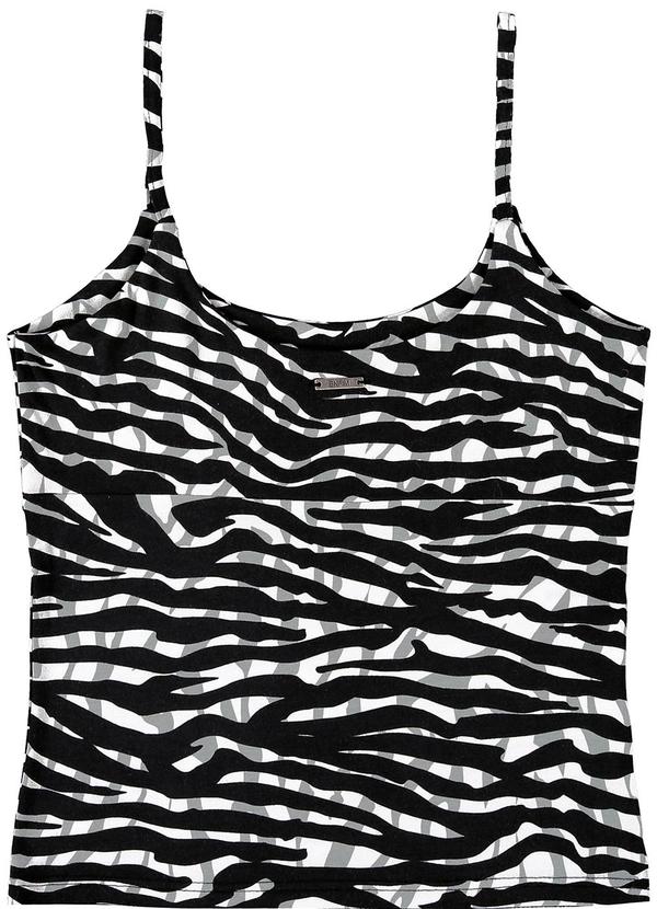 Enfim - Blusa Justa Animal Print Preto