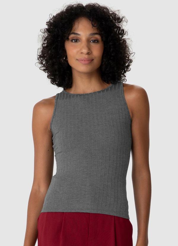 Malwee - Blusa Justa Canelada Feminina Cinza