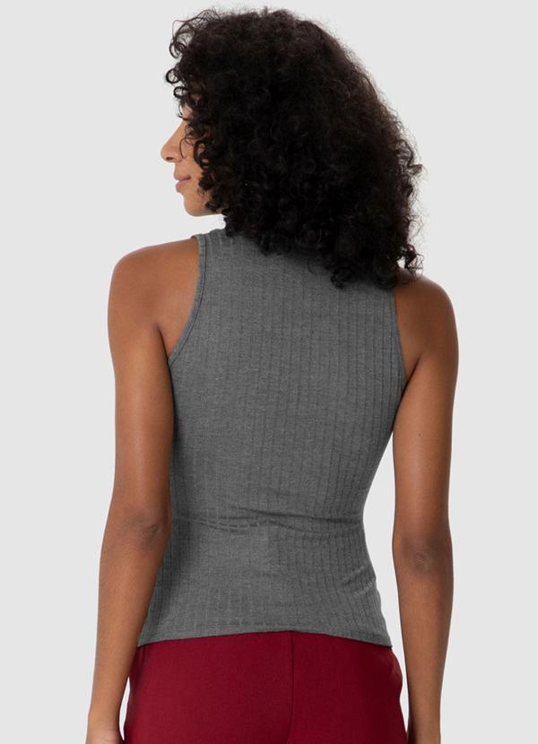 Malwee - Blusa Justa Canelada Feminina Cinza 2