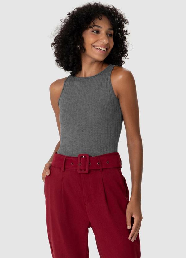 Malwee - Blusa Justa Canelada Feminina Cinza 4