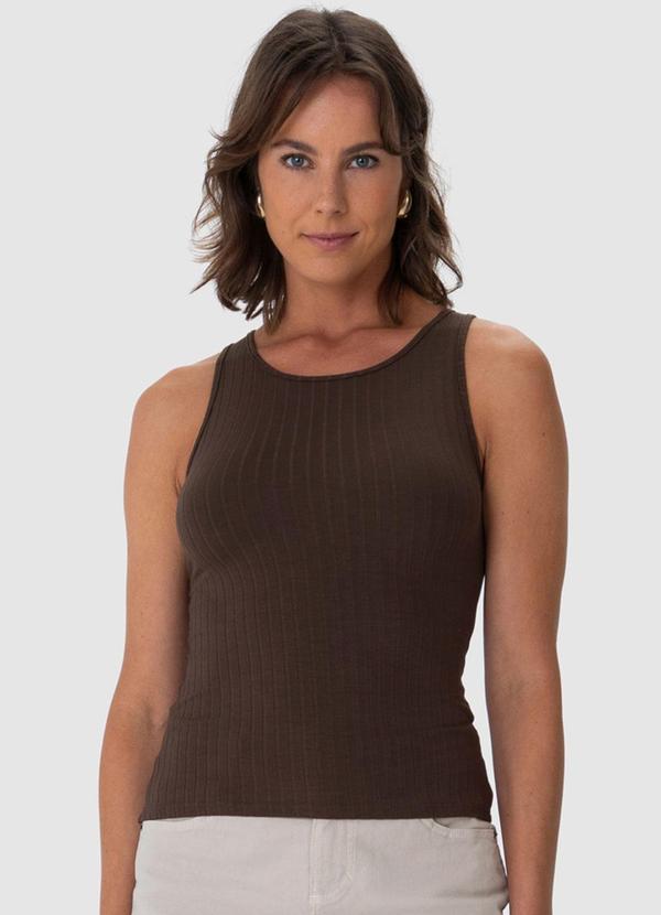 Malwee - Blusa Justa Canelada Feminina Marrom