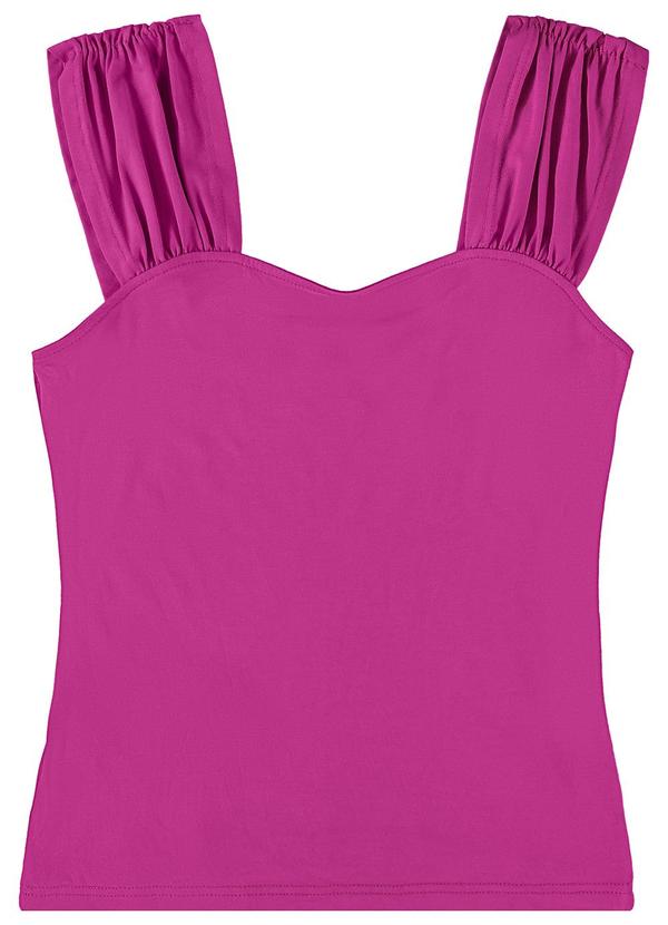 Enfim - Blusa Justa com Alça Franzida Rosa