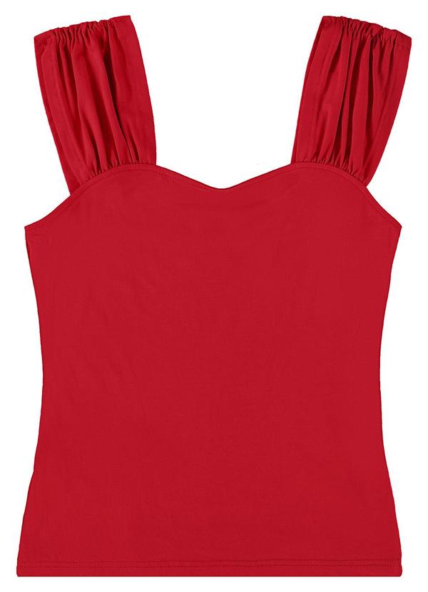 Enfim - Blusa Justa com Alça Franzida Vermelho 3