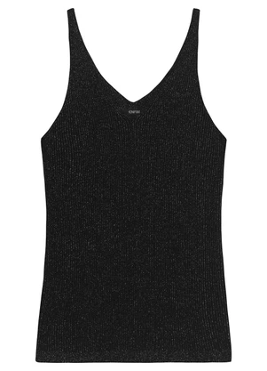 Enfim - Blusa Justa em Tricot Lurex Preto - ENFIM