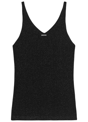 Enfim - Blusa Justa em Tricot Lurex Preto - ENFIM