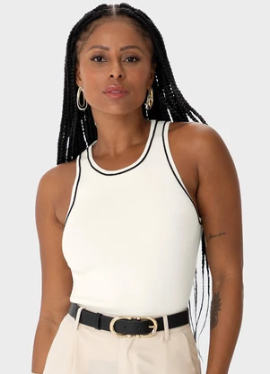 Enfim - Blusa Justa em Tricot Off White - ENFIM