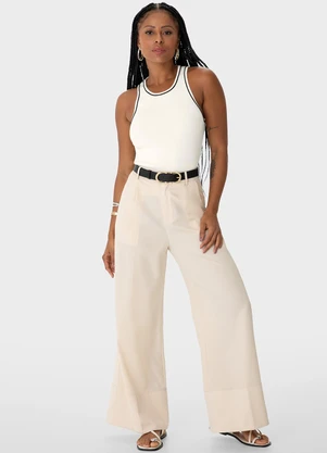Enfim - Blusa Justa em Tricot Off White - ENFIM