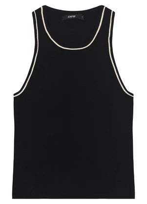 Enfim - Blusa Justa em Tricot Preto - ENFIM