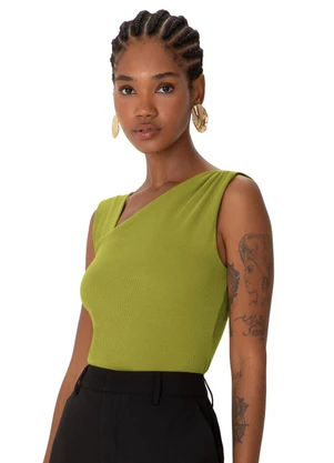 Enfim - Blusa Justa Ribana Comfort Verde Pistache - ENFIM