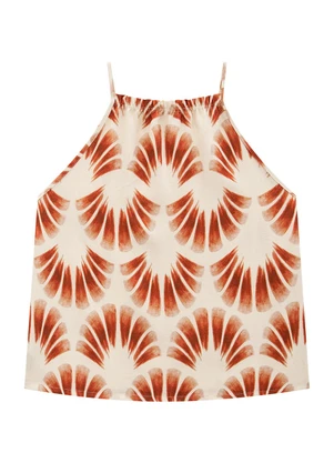 Enfim - Blusa Laranja Ampla Geométrica - ENFIM