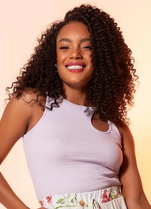 Moda Pop - Blusa Lilás em Canelado - MODA POP