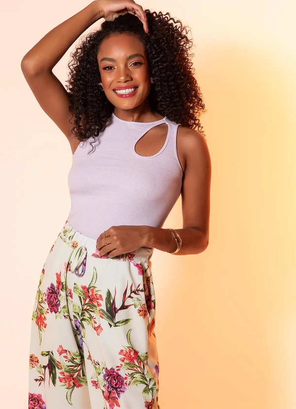 Moda Pop - Blusa Lilás em Canelado 5