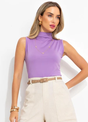 Bimini - Blusa Lilás em Malha Crepe - BIMINI
