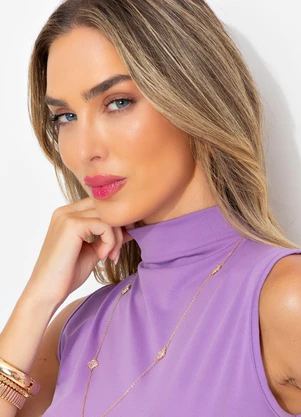 Bimini - Blusa Lilás em Malha Crepe - BIMINI