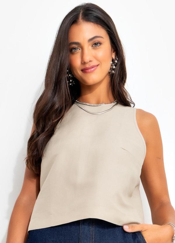 Colcci - Blusa Linho Bege