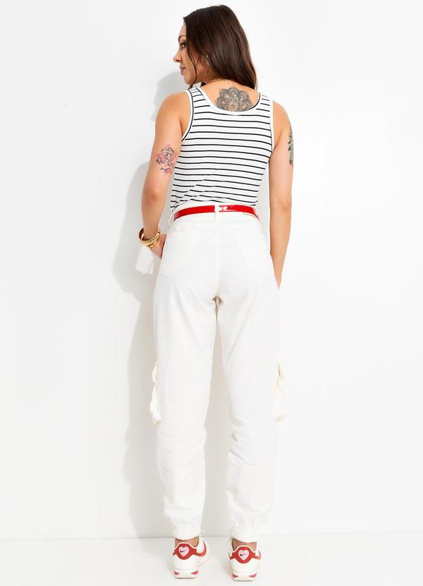 Bimini - Blusa Listrado Branco e Preto em Canelada 4