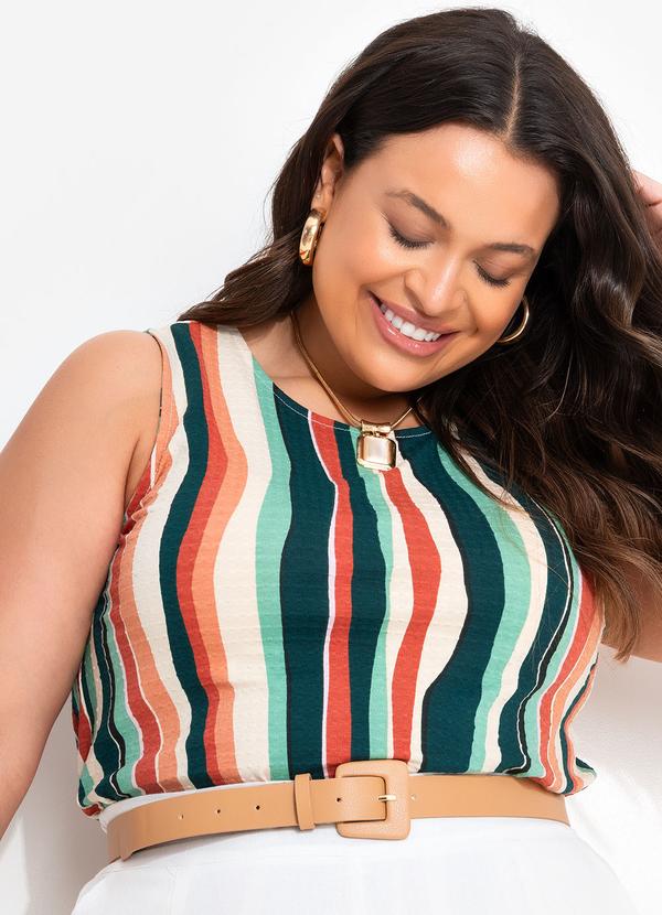 Quintess - Blusa Listras Coloridas em Malha Maquinetada 8