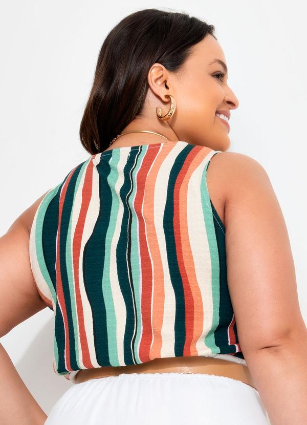 Quintess - Blusa Listras Coloridas em Malha Maquinetada 9
