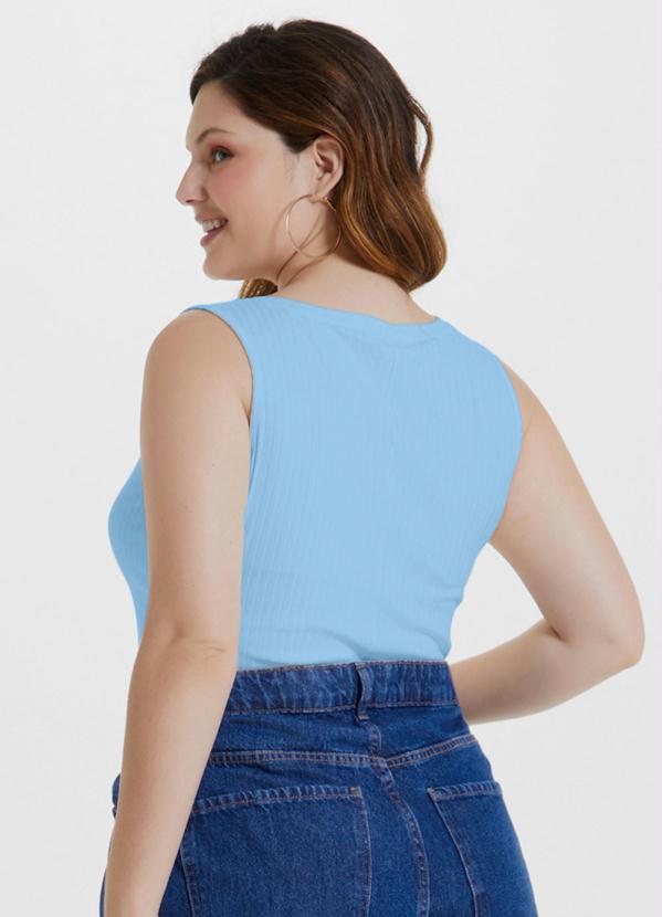 Lunender Mais Mulher - Blusa Malha Canelado Tracy Azul 3