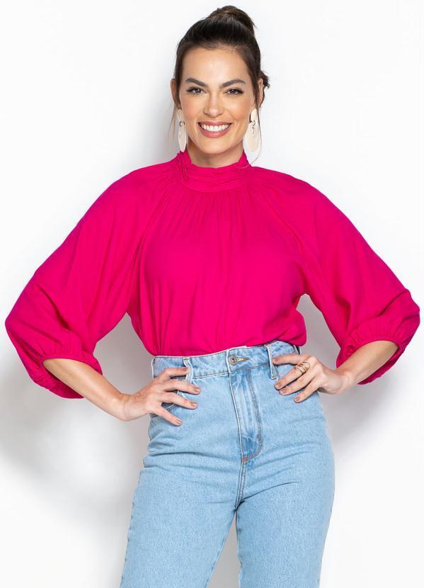 Ruti Top de manga larga en crepé rosa bebé