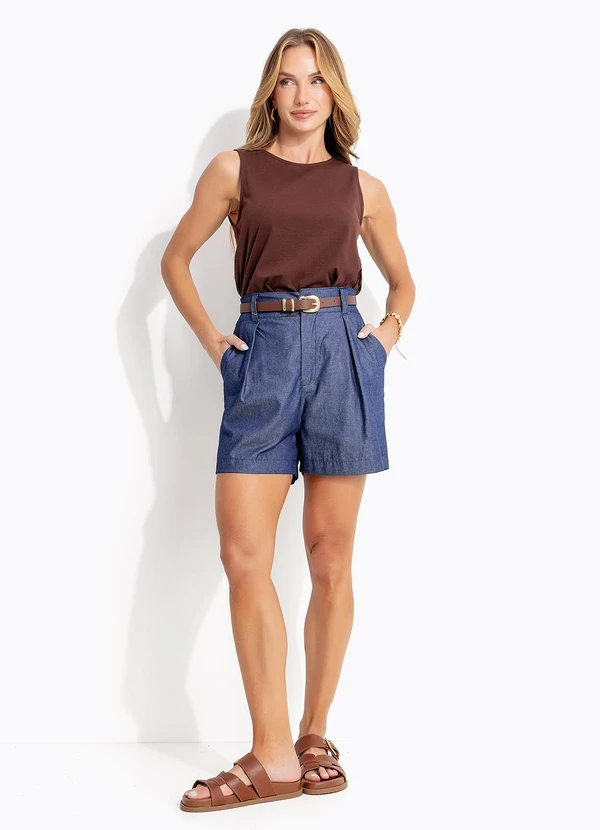 Quintess - Blusa Marrom em Malha de Algodão 3