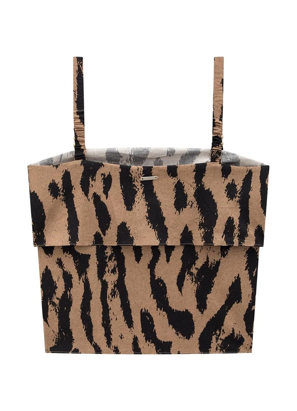 Enfim - Blusa Marrom Justa Animal Print 2