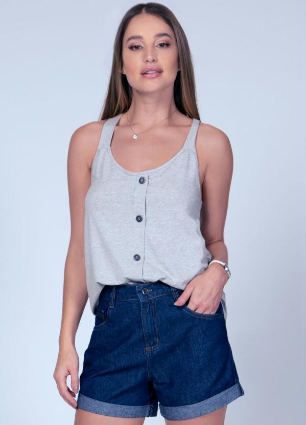 Quintess - Blusa Mescla com Botões Decorativos 1