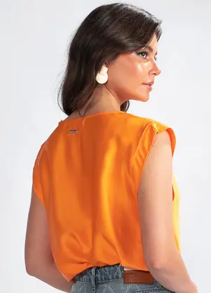Colcci - Blusa Muscle Tee Viscose Laranja - COLCCI