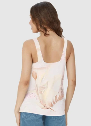 Malwee - Blusa Off White Ampla Floral em Viscolinho - MALWEE