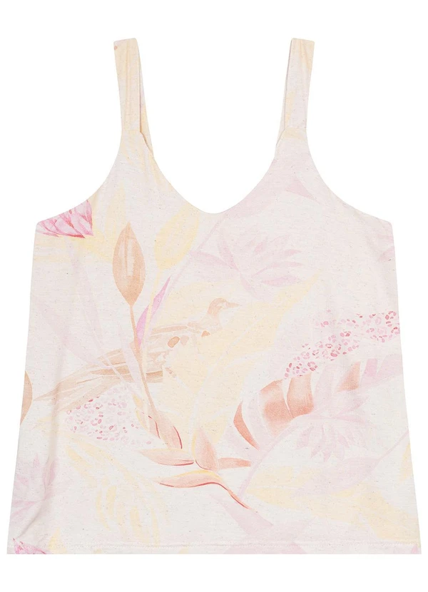 Malwee - Blusa Off White Ampla Floral em Viscolinho 6