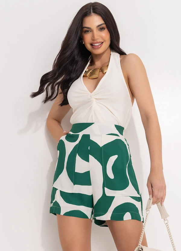 Quintess - Blusa Off White em Malha Anarruga 2