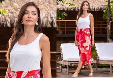 Blusa Off White em Malha Crepe Encorpada