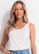 Blusa Off White em Malha de Algodo Penteado